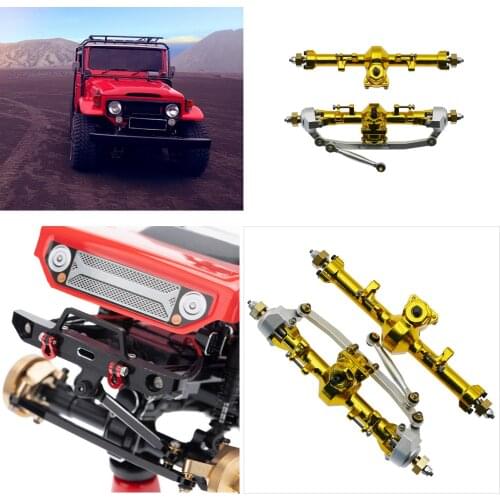 RC Car Front/Rear Axle, Aluminum Alloy Complet Axles for 1/24 AXI00001 AXI00002 AXI90081 RC Crawler (Golden)