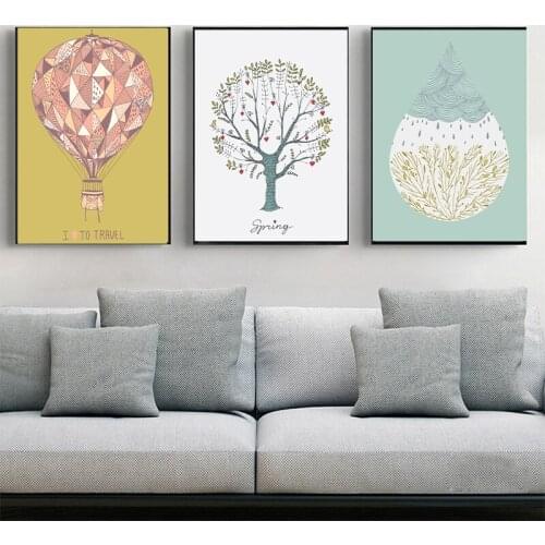 Northern Europe modern contracted small fresh cartoon balloon tree childrens room living room living room dining room