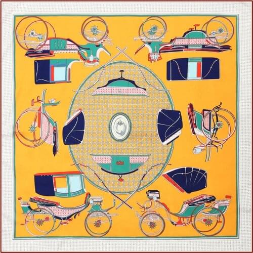 Luxury Women Twill Silk Square Scarf for Neck Shawl Wraps 2021 Design Print Hijab Scarves Female Foulard Bandana