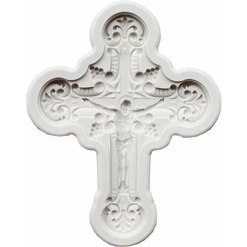 Jesus on the cross silicone cake mold confectionery chocolate fondant decorating tools moldes para reposteria silikon form k978
