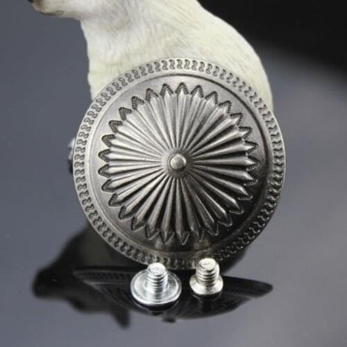 37mm Daisy Flower Shield Purse Wallet Buckle Stud Screw Back Rivet Conchos For Leather Craft Belt Bag Jewelry Accessories