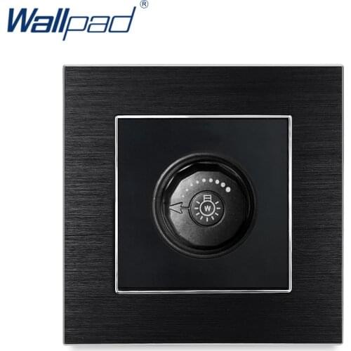 LED Dimmer Switches Wallpad Luxury Wall Light Switch Aluminium Satin Metal Panel Knob Switches Dim LED Brightness Light