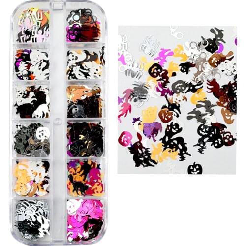 Halloween Day Nail Art Decoration Ghost Jack-o-lantern Skeleton Mummy Polymer Clay Slices Sequins Holiday Nail Accessories