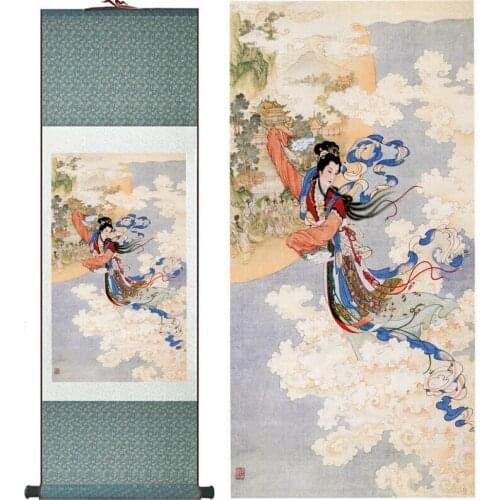 Top quality Pretty girl painting Home Office Decoration beautifull woman painting Chang'e 's Flying Toward the Moon