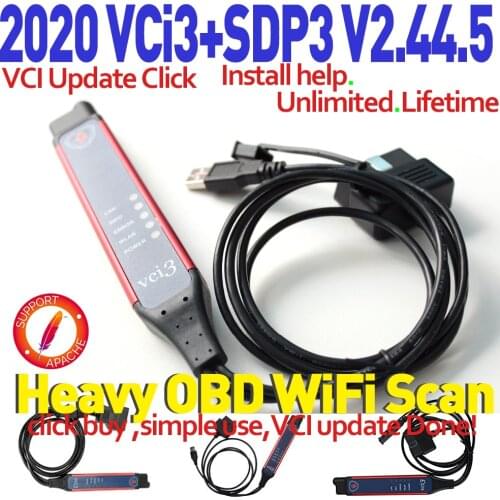 VCI3 Wifi Scanner SDP3 V2.44.5 Diagnostic Actived Programmer Truck Heavy Long Vehicles Dearler Shop Tool Multi LED Steady HQ vci