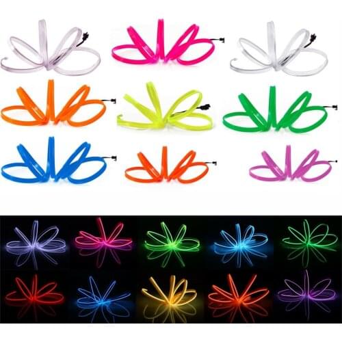 1M 2M Flexible Neon Light Glow LED EL Wire Rope tape Cable Strip waterproof LED Neon Lights Shoes Clothing Car Without Drive