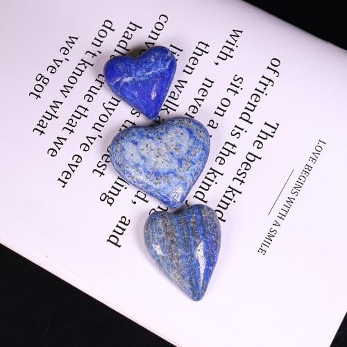 1pc Natural Lapis Lazuli Heart Shaped 3cm Quartz Crystal Hand-polished Healing Energy Decor Gemstone Mineral Ornament Yoga
