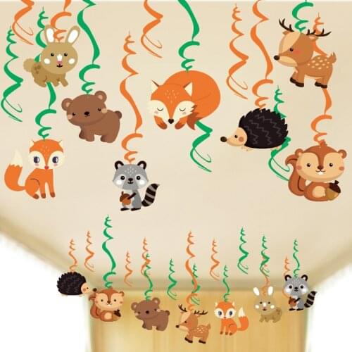 Zoo Themed Birthday Party Hanging Swirl Decorations Animal Party Ceiling Spirals Safari Baby Boy Shower Jungle Party 30pcs