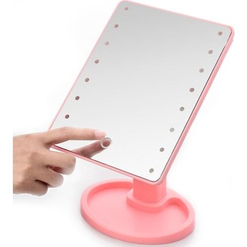 360 Degrees Rotation Makeup Mirror Adjustable 16/22 Leds Lighted LED Screen Portable Luminous Cosmetic Mirrors PR Sale