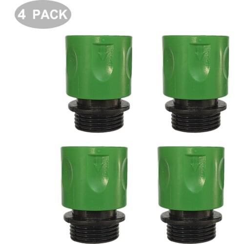 4Pcs 3/4 Inch European Standard Green Male Thread Garden Hose Hose Coil Quick Coupling Irrigation Fitting