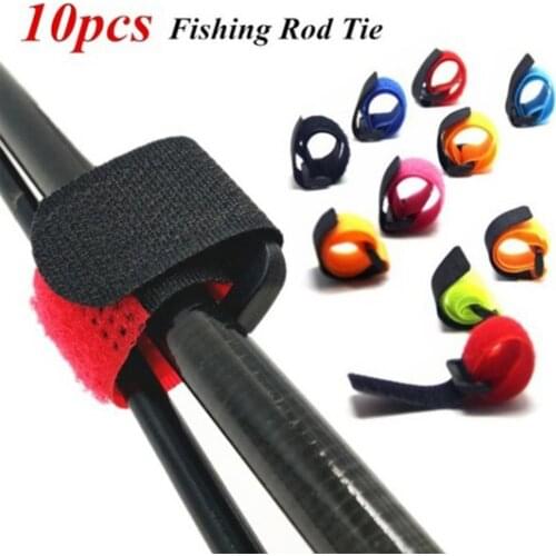 75% Discounts Hot! 10Pcs Reusable Fishing Rod Tie Magic Tape Bands Belt Straps Fish Accessories