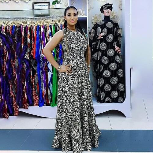 Abaya Dubai Turkey Muslim Fashion Dresses Sleeveless Sexy Maxi Vestidos Floral Print Slim Abayas For Women African Clothes