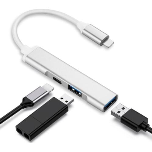 New 3 In 1 OTG Adapter To USB Camera Adapter OTG Cable For IPad IPhone With Charging Port Data Converter For U Disk Keyboard