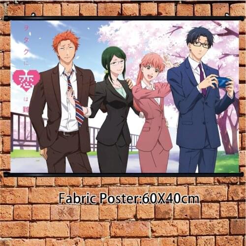 Anime Poster Wotakoi Love is Hard for Otaku Nifuji Hirotaka Wall Scroll 60x40cm Art Prints Room Home Decoration