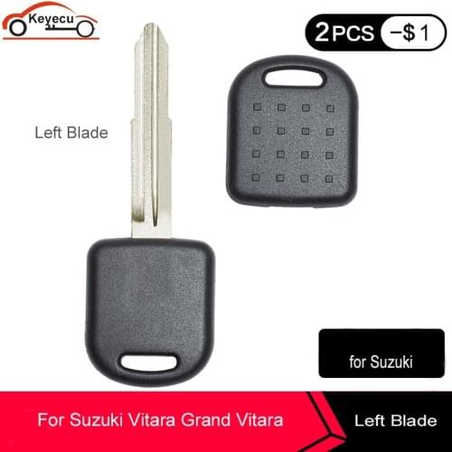 KEYECU 3x Transponder Ignition Car Key Shell Case Fob Left Blade Blank for Suzuki Vitara Grand Vitara