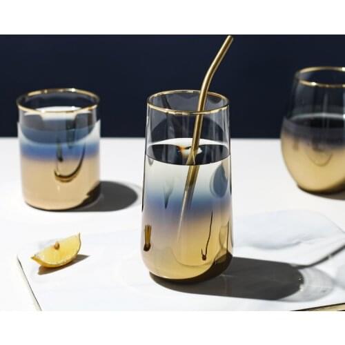 Creative Simple Glass Cup Milk Juice Drinking Whiskey Beer Espresso Milk Latte Coffee Mug Glass Cup Home Kubek Drinkware DF50BL