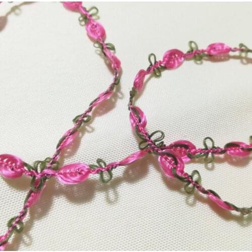 1 Yards 91cm Pink Lace Fabric Applique Lace Ribbon Trim 1cm Guipure Laces Ribbons Collar Trims Sewing Trimmings dentelle P017