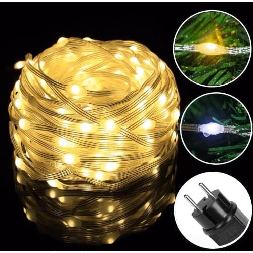 New Arrive Street Led Garland Christmas Outside IP65 String Lights 30M 50M 100M 24V EU Plug Decoration For Tree House Holiday