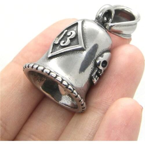 Motorcycles Biker 13 Bell Pendant 316 Stainless Steel Polishing Skull Bell Pendant