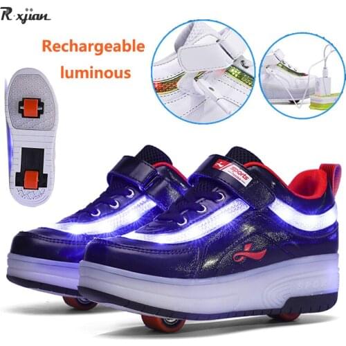 R.xjian professional new roller skates luminous sneakers fashion colorful light shoes children adult ultralight roller skates