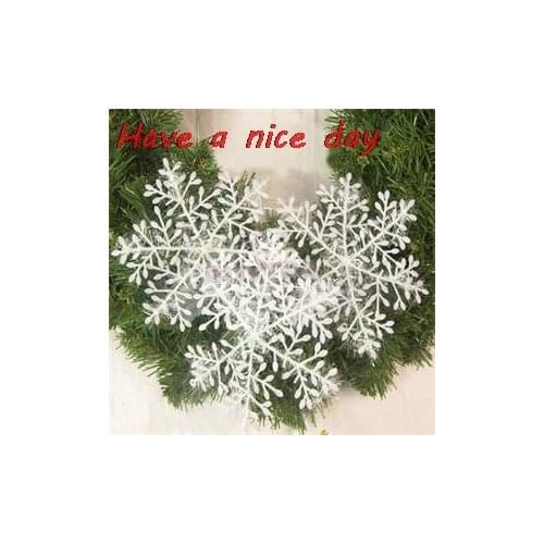 Christmas Ornament 3pcs/15pcs/30pcs White Plastic Christmas Snowflake Christmas Tree /window Christmas Decorations