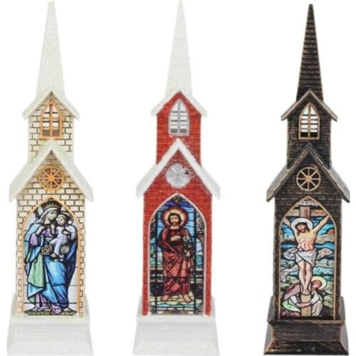 Christmas Religious Menorah Cross Jesus Virgin Desktop Candle Holders Tea Light Decorations Classic Candles Display
