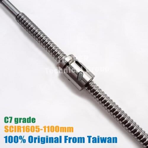 TBI ballscrew 1605 1100mm with SCI1605 Without flange ball nut + end machined for CNC diy kit SCI
