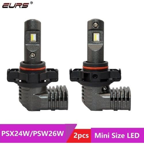 EURS H7 H8 Led Car Headlights PSX24W P13W Led H11 HB3 HB4 9005 9006 5202 LED light alminum lampara 6000K 10000LM Auto Fog Bulb