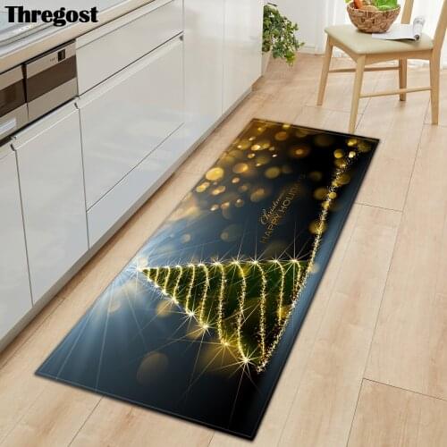 Thregost Long Living Room Mat Microfiber Bathroom Kitchen Floor Carpet Long Washable Machine Anti-Slip Rugs 3D Printed