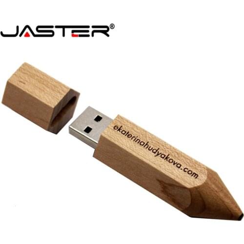 JASTER customer LOGO wooden pencil USB flash drive U disk creative gift pendrive 4GB 8GB 16GB 32GB memory stick wholesale