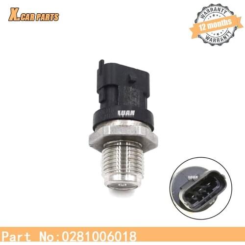 High Quality 1800 Bar Fuel Rail Pressure Sensor 0281006018 For Ford Ranger Everest Mazda BT-50 BT50 Pickup 2.5 MRZ 3.0 CDVi 2008
