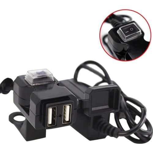 Dual USB Charger For Motorbike Motorcycle Handlebar Port 12V Waterproof 5V 1A 2.1A Adapter Power Supply Socket for Phone Mobile