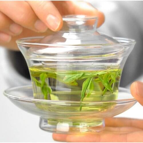 1SET heat-resistant coffee tea cup thickened Kung Fu antique Sancai gaiwan tea cup JN 1025