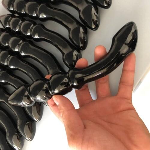 1pcs Natural obsidian spiral crystal wand hand-carved crystal gem yoni massage wand healing wand