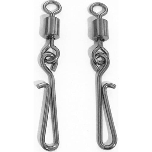 20PCS/LOT Stainless Steel Connector Bearing Rolling Swivel 2#-10# Fishing Solid Ring with Lures ocean Fishing Hook