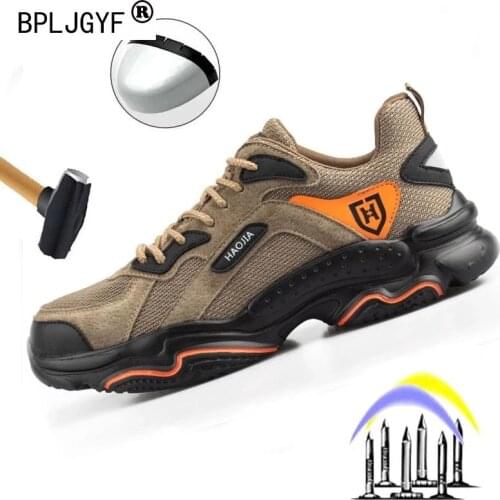 2021New Summer and Winter Mens New Steel Head Anti-smashing Anti-puncture Work Shoes Safety Shoes Sports Shoes Men Boots