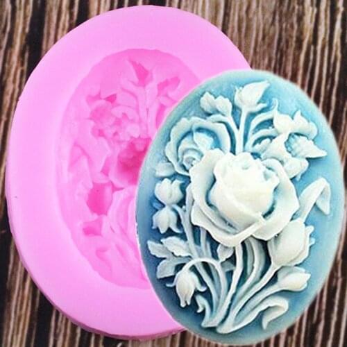 3D Rose Flower Silicone Mold Handmade Soap Candle Mould Fondant Cake Decorating Tools Candy Polymer Clay Chocolate Moulds