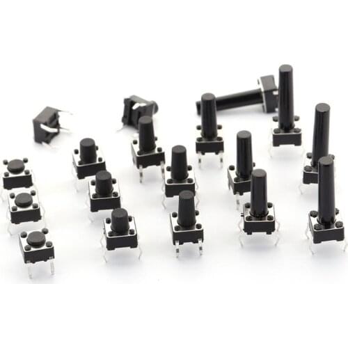 6x6xL=4.3/5/6/7/7.5/8/8.5/9/10/11/12/13/14/15/16/17/18/19/20/21mm High 4Pin DIP Tactile Tact Push Button Micro Switch Self Reset