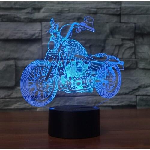 Motorcycle Acrylic 3d Hologram Lamp Change Night Light Touch Remote Control Switch LED USB Desk lamp Atmosphere Lamp
