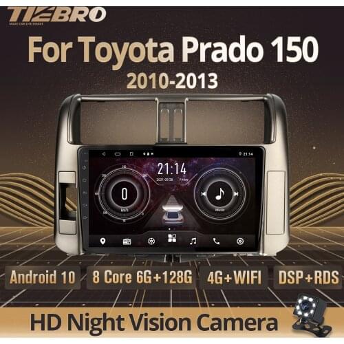 TIEBRO 2 Din Android10.0 Car Radio For Toyota Land Cruiser Prado 150 2010-2013 GPS Navigation Stereo Receiver DSP Auto Radio IGO