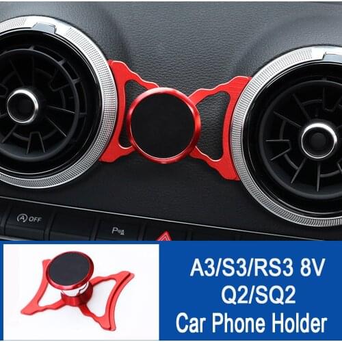 Car Phone Holder For Audi A3 S3 RS3 8V Q2 SQ2 Air Vent Mount Car Styling Bracket GPS Stand Rotatable Support Mobile Accessories