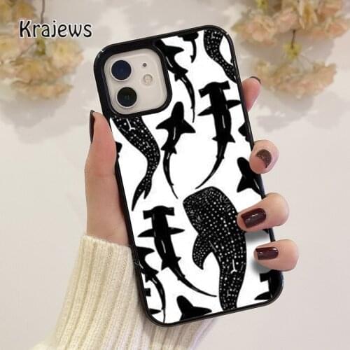 Krajews shark coque Phone Case for iPhone 12 mini 5 6S 7 8 PLUS X XS XR 11 PRO MAX SE 2020 Back Cover Funda Shell