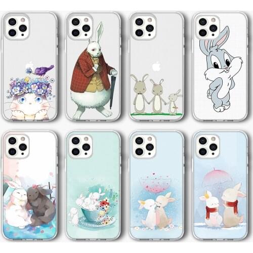 Rabbit Animal Bunny Funda Case for IPhone 12 Pro Case for IPhone 12 11 Pro XR XS Max Mini 7 X 8 6 6S Plus 5S SE 2020 Silicone
