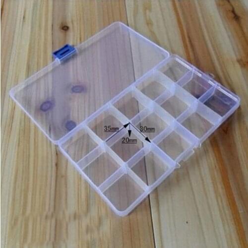 15 Slots Adjustable Plastic Fishing Lure Hook Tackle Box Storage Case Organizer Multifunctional Fishing Tackle Box Hook #j2p