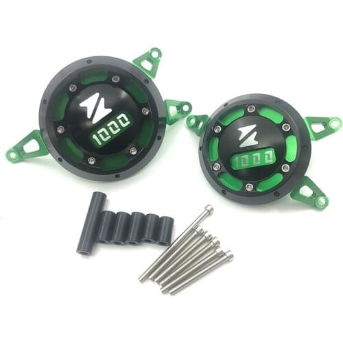 CNC Aluminum Motorcycle Engine Guard Side Stator Case Guard Protector Green for Kawasaki Z1000 2010 - 2018 Z1000SX 2011 - 2015