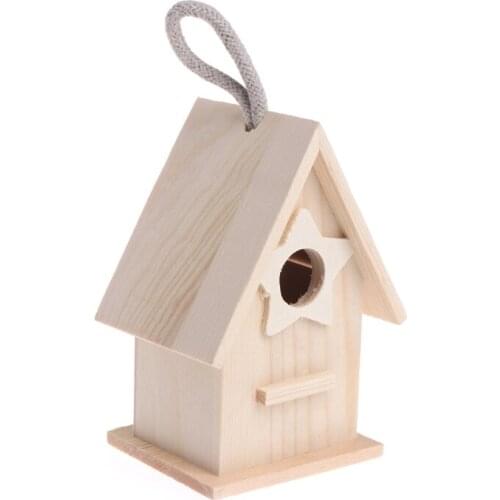 Wooden Garden Little Birds Wood Nesting House Nest Home Pet Supply Accessories