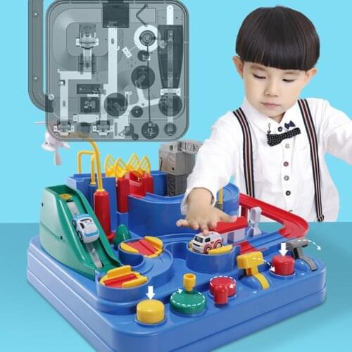 Kids Educational Car Toys for Boys Track Adventure Brain Table Games Rail Cars Mechanical Parking Lots Children Birthday Gifts
