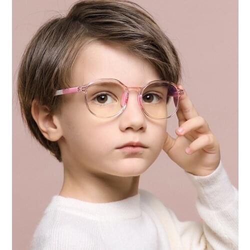 2020 New Anti blue Light Kids Glasses Children Round Optic Frame Boys Girls Computer Cellphone Transparent Eyeglasses UV400