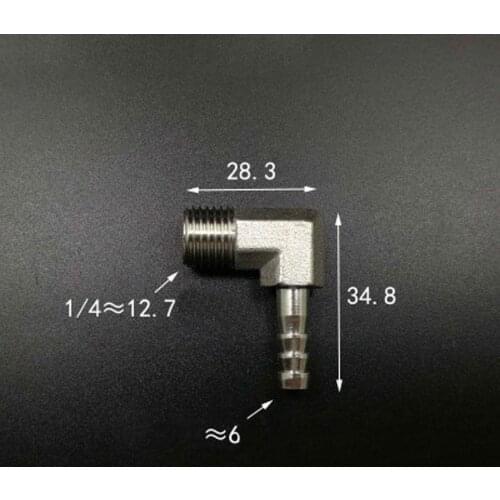 DN8 1/4" BSP Male Fit 6mm ID Hose Elbow Hose Barb Fitting Hosetail Nickel Plated Brass Pipe Fitting Connector Adapter