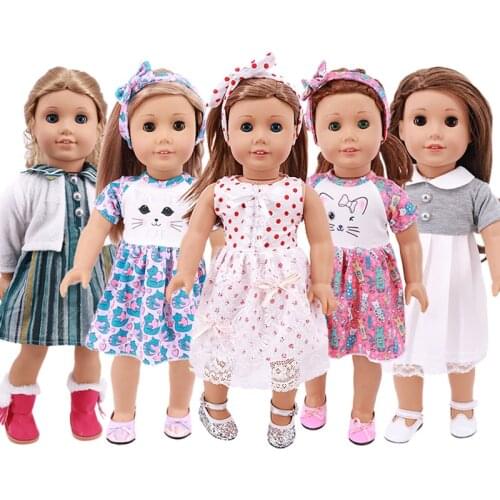 Dsiney Kitty Doll Clothes Shoes Accessories Dress For 18 Inch American of Girl&43 Cm Baby New Born Reborn Doll Russia Toy Gift